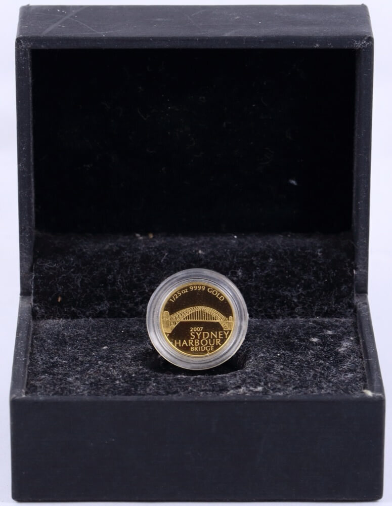 2007 Gold 1/25 ozt Proof Coin Sydney Harbour Bridge - Missing outer sleeve and certificate product image