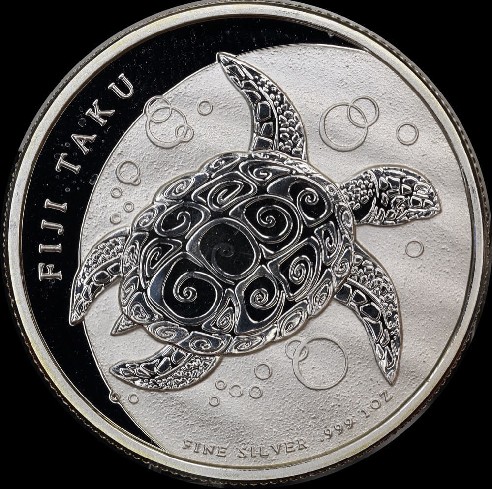 Fiji 2012 Silver 2 Dollars KM# 151 Turtle Uncirculated product image
