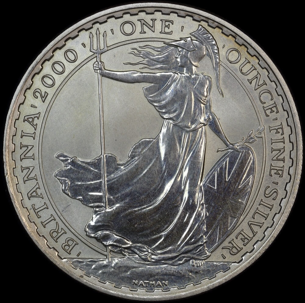 Great Britain 2000 Silver 2 Pounds Britannia KM#1029 Uncirculated product image