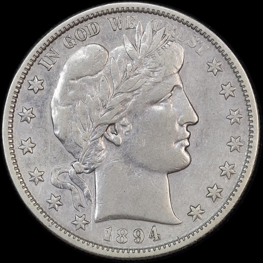 United States 1894-S Silver Barber Half Dollar KM# 116 about VF product image