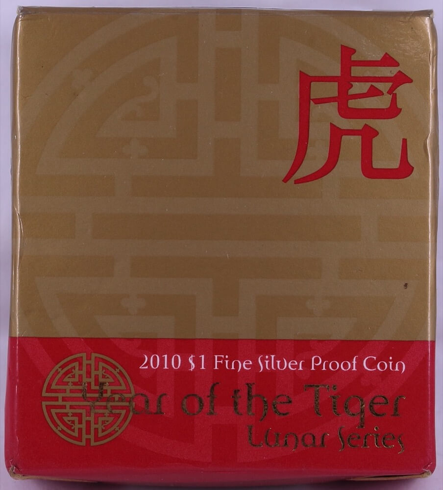 2010 One Dollar Silver Proof Coin Lunar Year of the Tiger product image