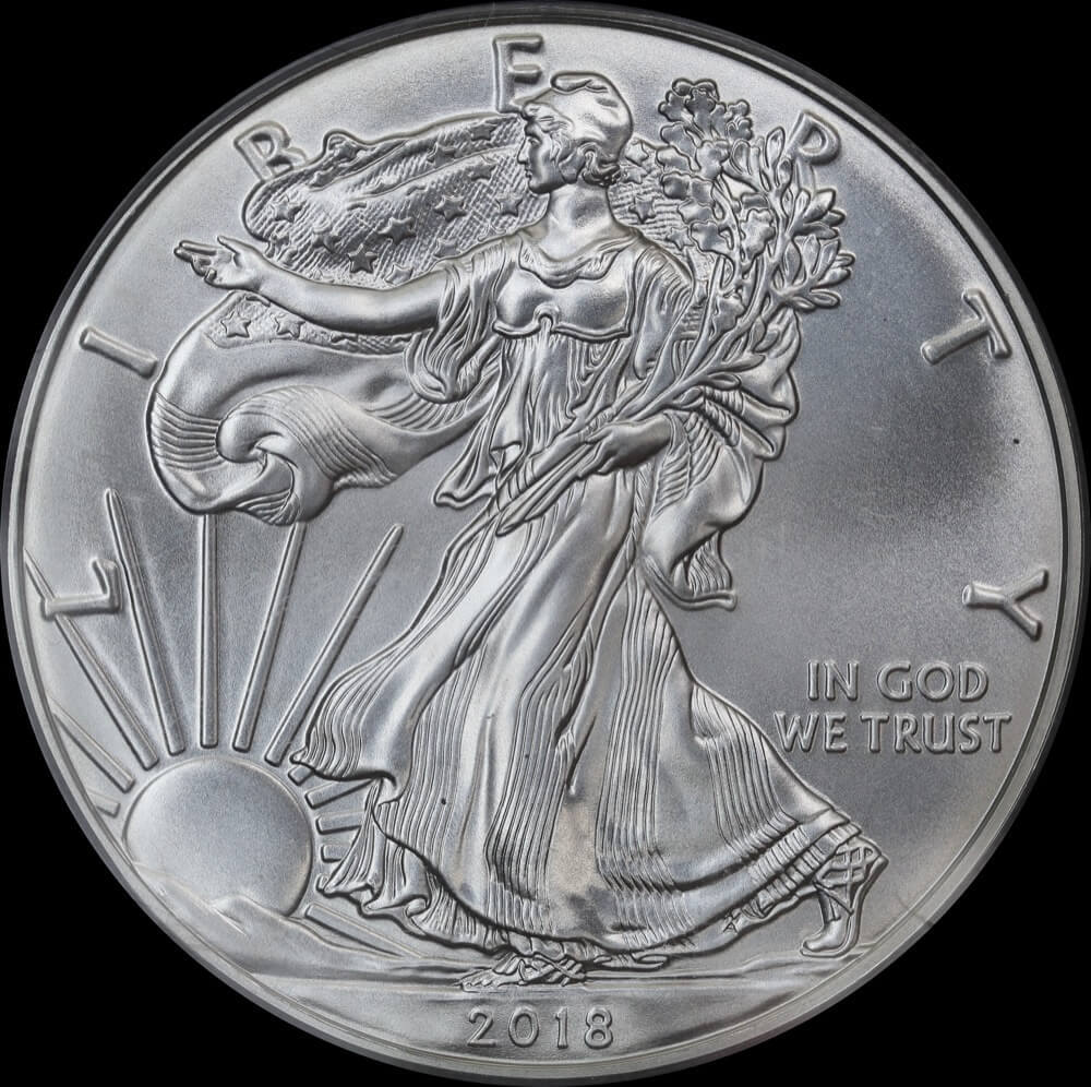 United States 2018 Silver 1oz Eagle - Reagan Liberty Coin Act First Strike PCGS MS70 product image
