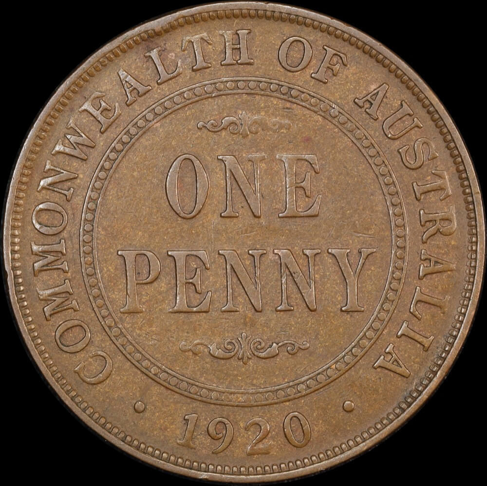 1920 Penny Dot Below Bottom Scroll English Obverse Very Fine product image