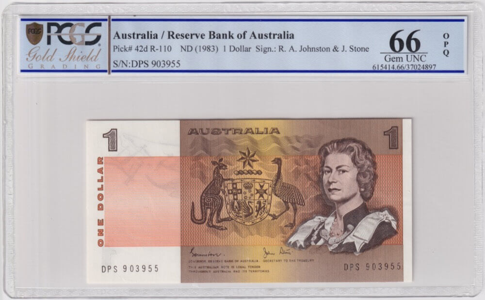 1982 $1 Note DPS Last Prefix Johnston/Stone R78L Gem Unc PCGS 66 product image