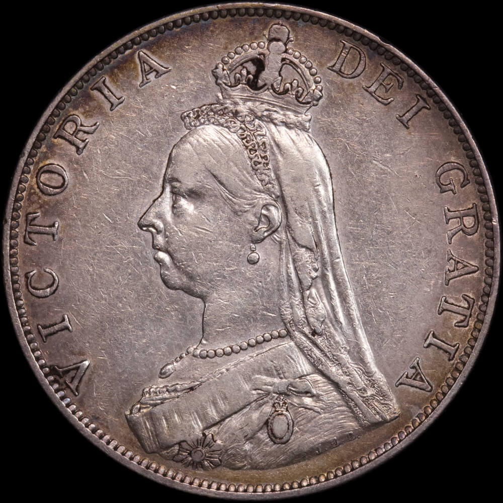 1887 Silver Double Florin Victoria S#3923 good VF product image