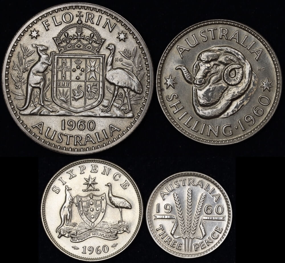 1960 Melbourne 4 Coin Silver Proof Set product image