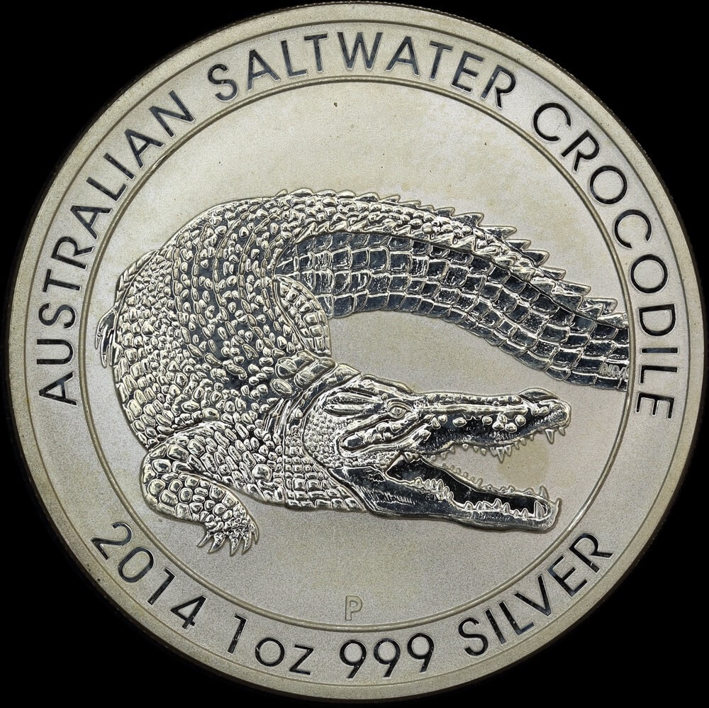 2014 Silver 1 oz Unc Coin Saltwater Crocodile product image