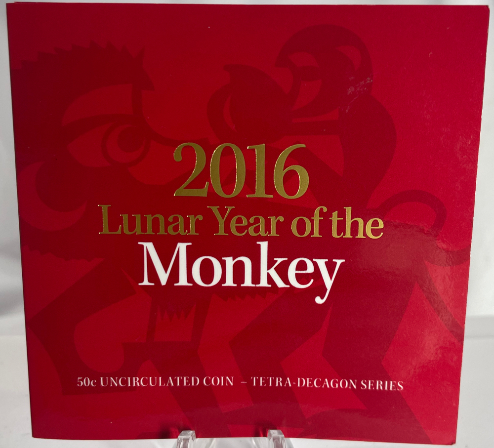 2016 Tetradecagon 50c Uncirculated Coin Lunar - Year of the Monkey product image