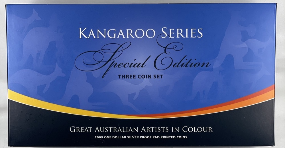 2009 Silver One Dollar Proof Coin Kangaroo Series - Great Australian Artists in Colour product image