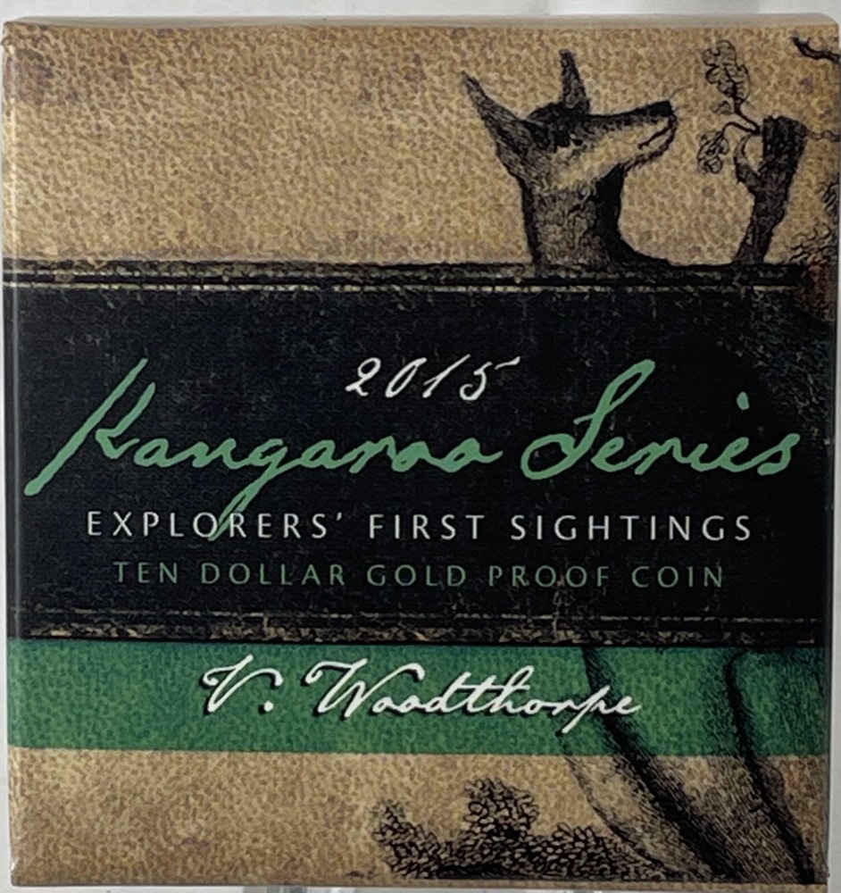 2015 Gold 10 Dollar Proof Coin Kangaroo Series - Explorers Woodthorpe product image