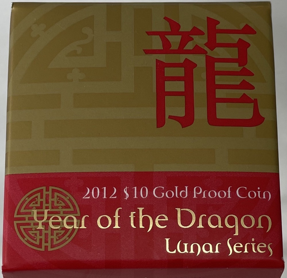 2012 Gold 10 Dollar Proof Coin Lunar - Year of the Dragon product image