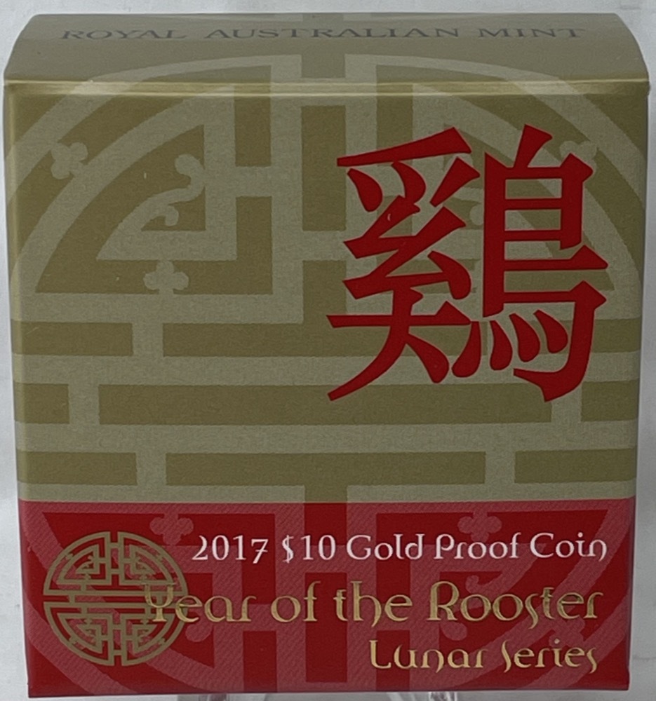 2017 Gold 10 Dollar Proof Coin Lunar - Year of the Rooster product image