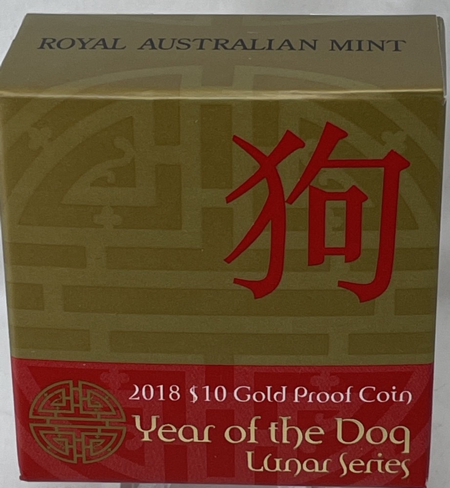 2018 Gold 10 Dollar Proof Coin Lunar - Year of the Dog product image