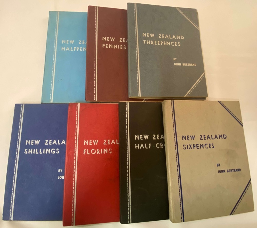 New Zealand 1933 - 1967 Complete Date Set of Pre-Decimal Coins (1/2d to 5/-) ex Waitangi Crown in Press-In Albums product image