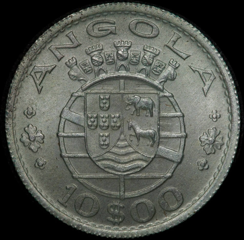 Angola 1952 Silver 10 Escudos KM# 73 Uncirculated product image