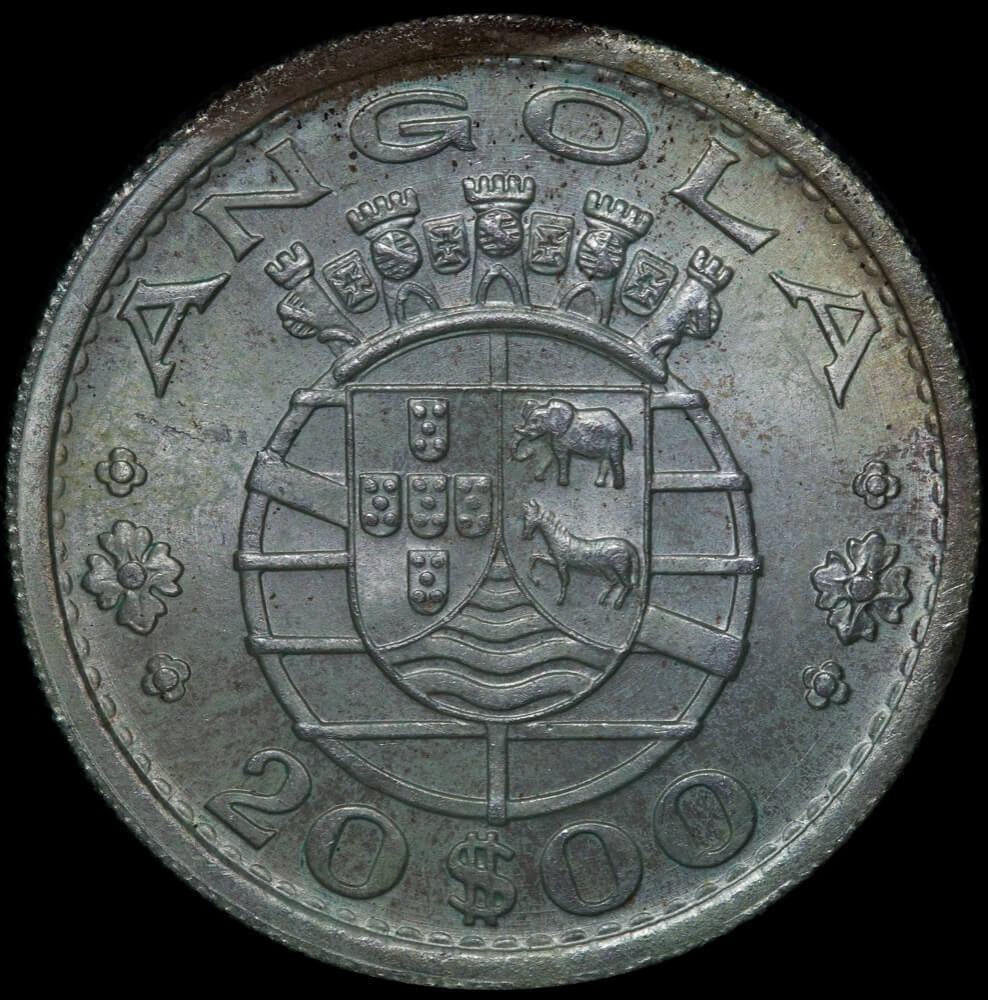 Angola 1955 Silver 20 Escudos KM# 74 Uncirculated product image