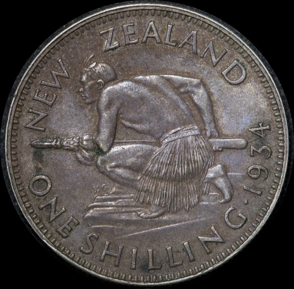 New Zealand 1934 Silver Shilling KM#3 about Unc product image