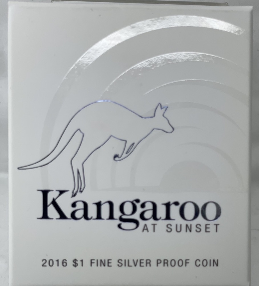 2016 Silver One Dollar Proof Coin Kangaroo at Sunset product image