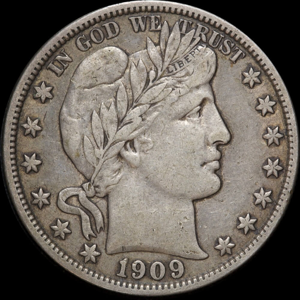 United States 1909-S Silver Barbe Half Dollar KM# 116 Very Fine product image