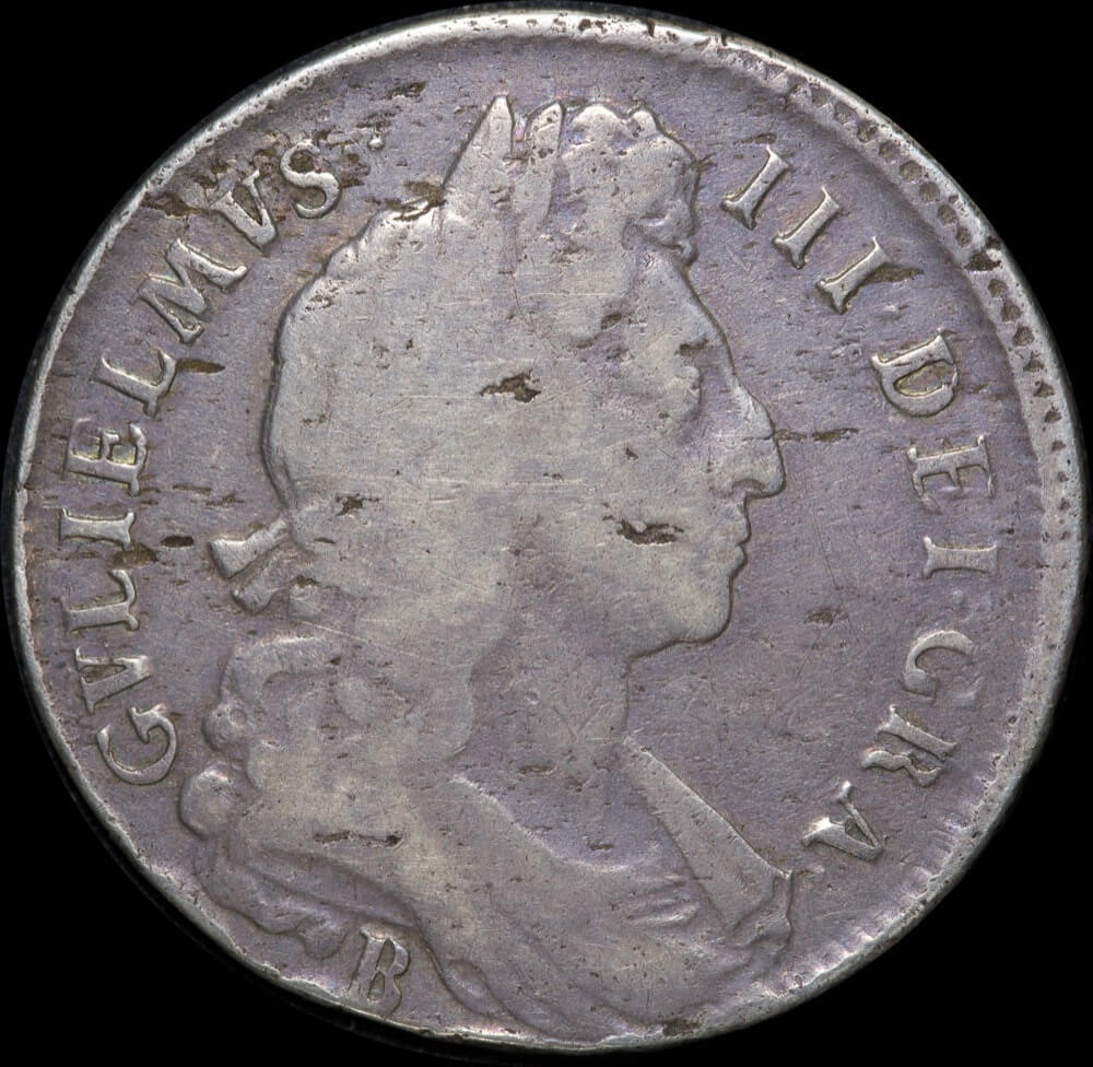 1696 Silver Half Crown William III Bristol S#3482 Fine product image
