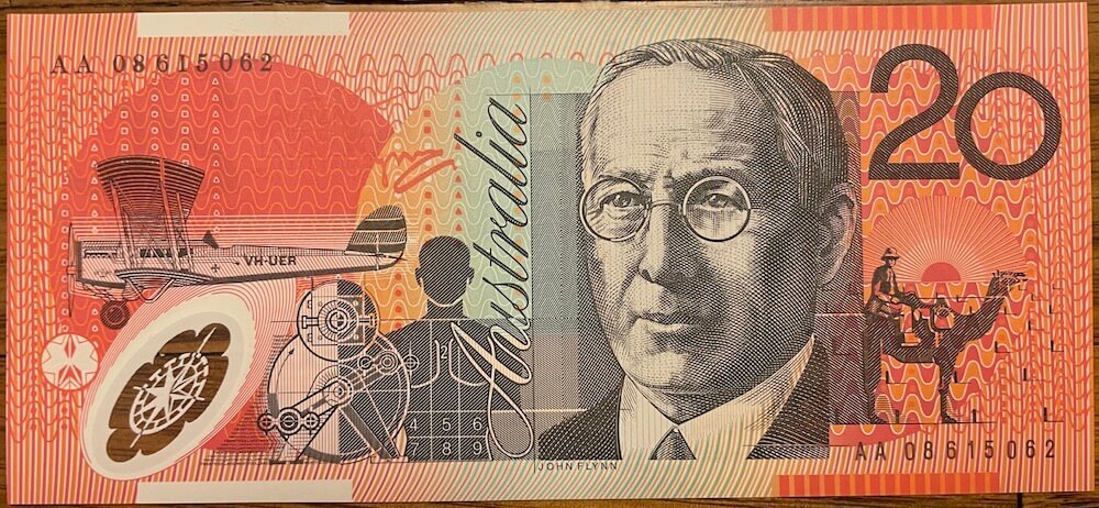 2008 $20 Note Stevens/Henry AA08 First Prefix R421bF Uncirculated product image