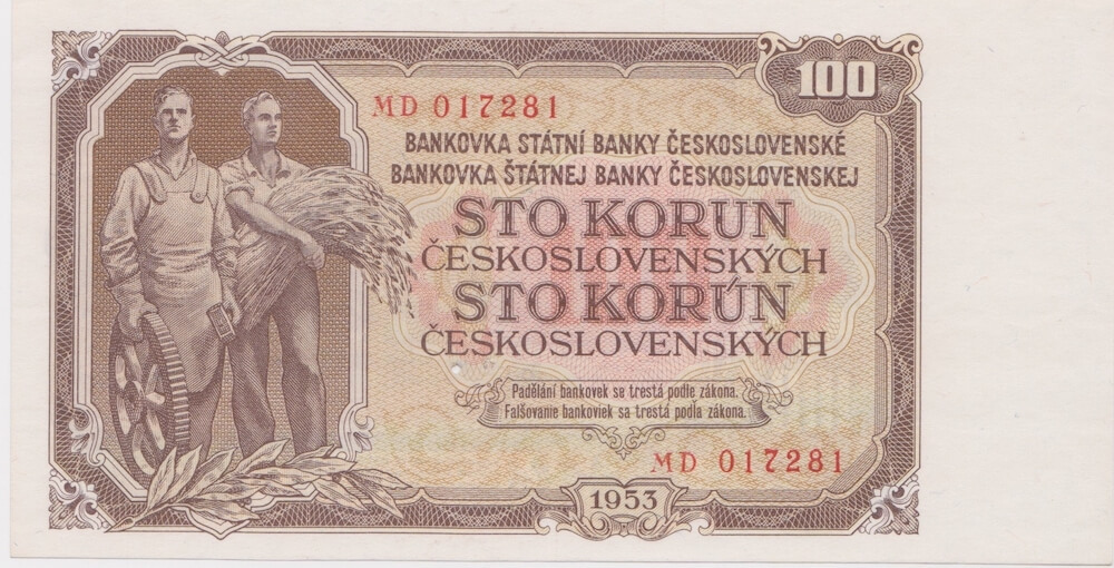 Czechoslovakia 1953 100 Korun P# 86b Uncirculated product image