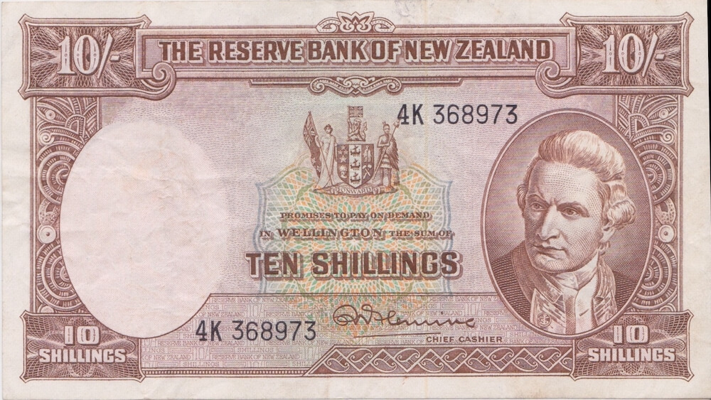 New Zealand 1956 10 Shillings P# 158d good VF product image