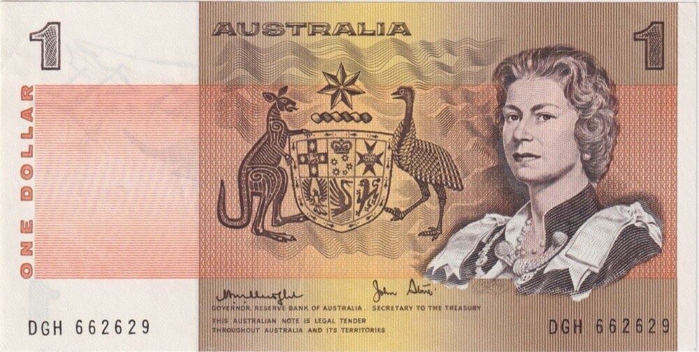 1979 $1 Note Knight/Stone DGH Last Prefix R77L Extremely Fine product image