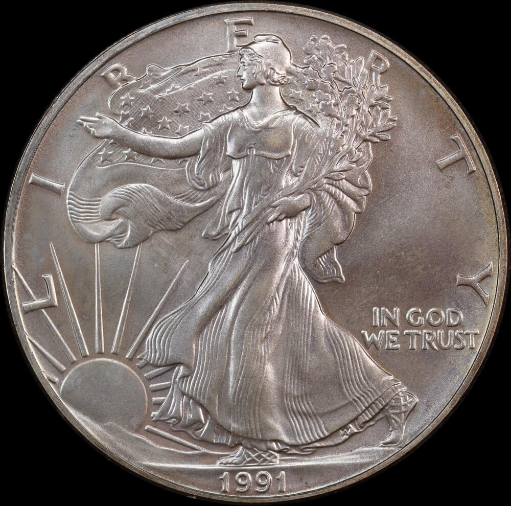 United States 1991 Silver 1oz Eagle KM# 273 Uncirculated product image