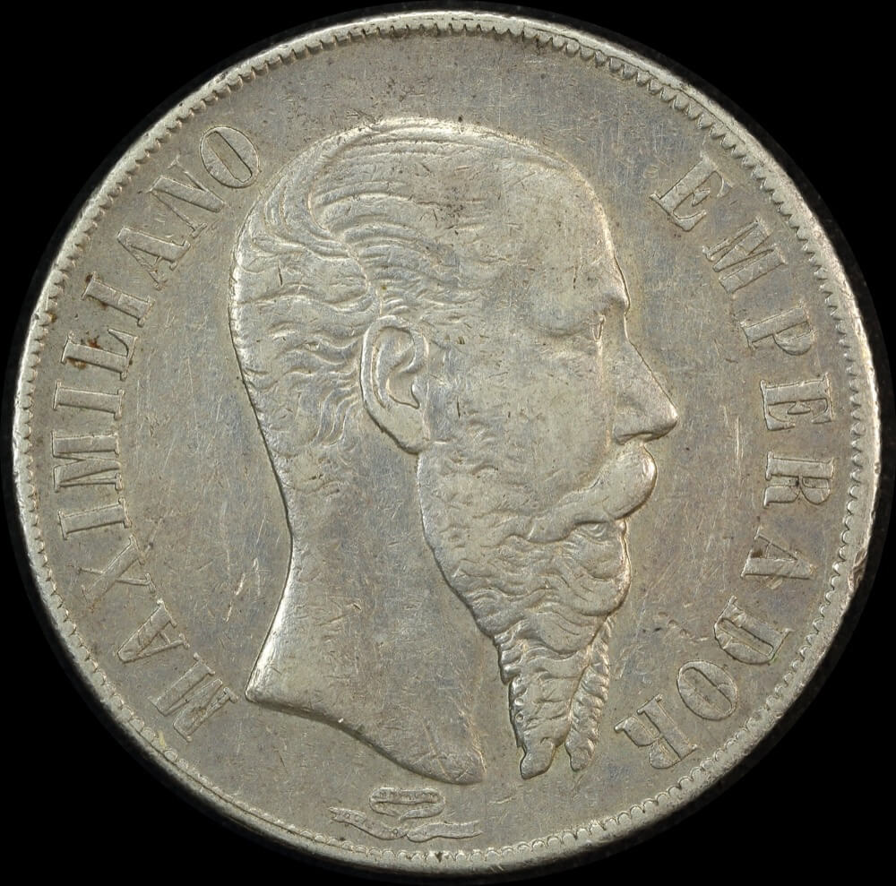 Mexico 1866 Silver Peso KM# 388.1 about VF product image