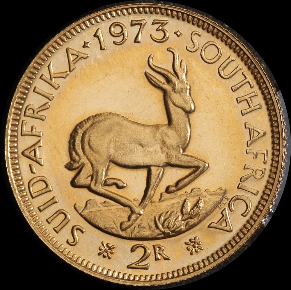South Africa 1973 Gold Proof 2 Rand KM# 64 FDC product image