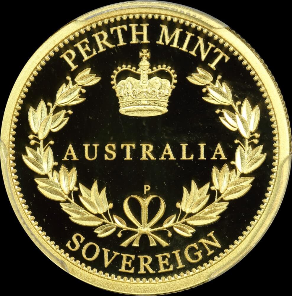 2014 Perth Mint Proof Gold Sovereign PCGS PR70DCAM product image