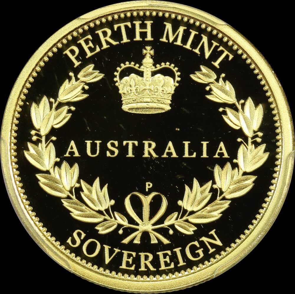 2015 Perth Mint Proof Gold Sovereign PCGS PR70DCAM product image