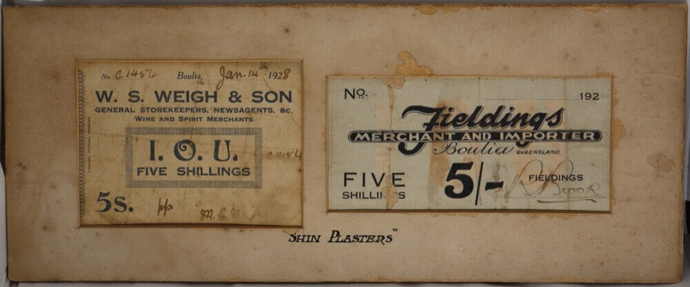 Mounted Pair of Shinplasters from Outback QLD circa 1928 product image