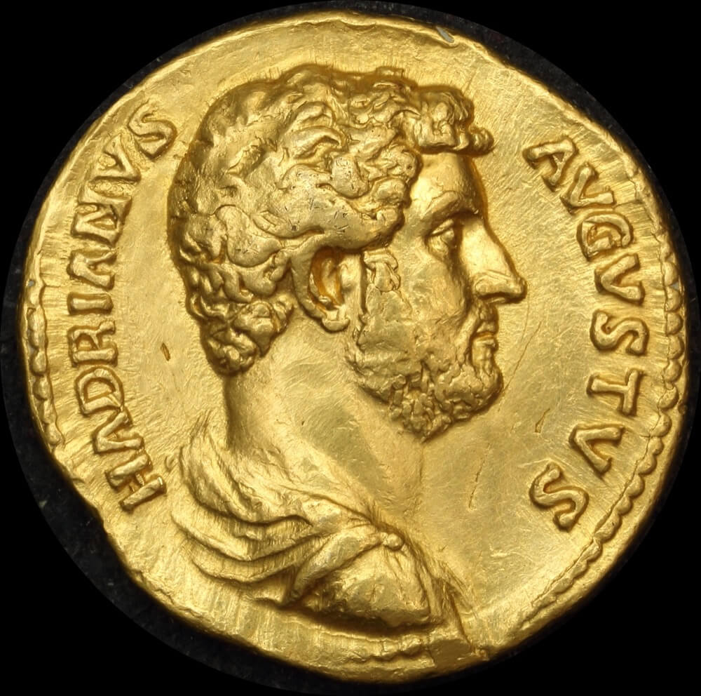 Ancient Rome (Imperial)  129 ~ 130 AD Hadrian Gold Aureus Emperor on horseback  Hadrian III 1052 good VF product image