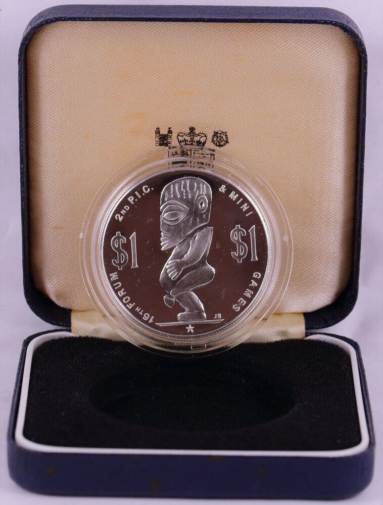 Cook Islands 1985 Silver $1 Proof Coin Mini South Pasific Games KM# 30a product image