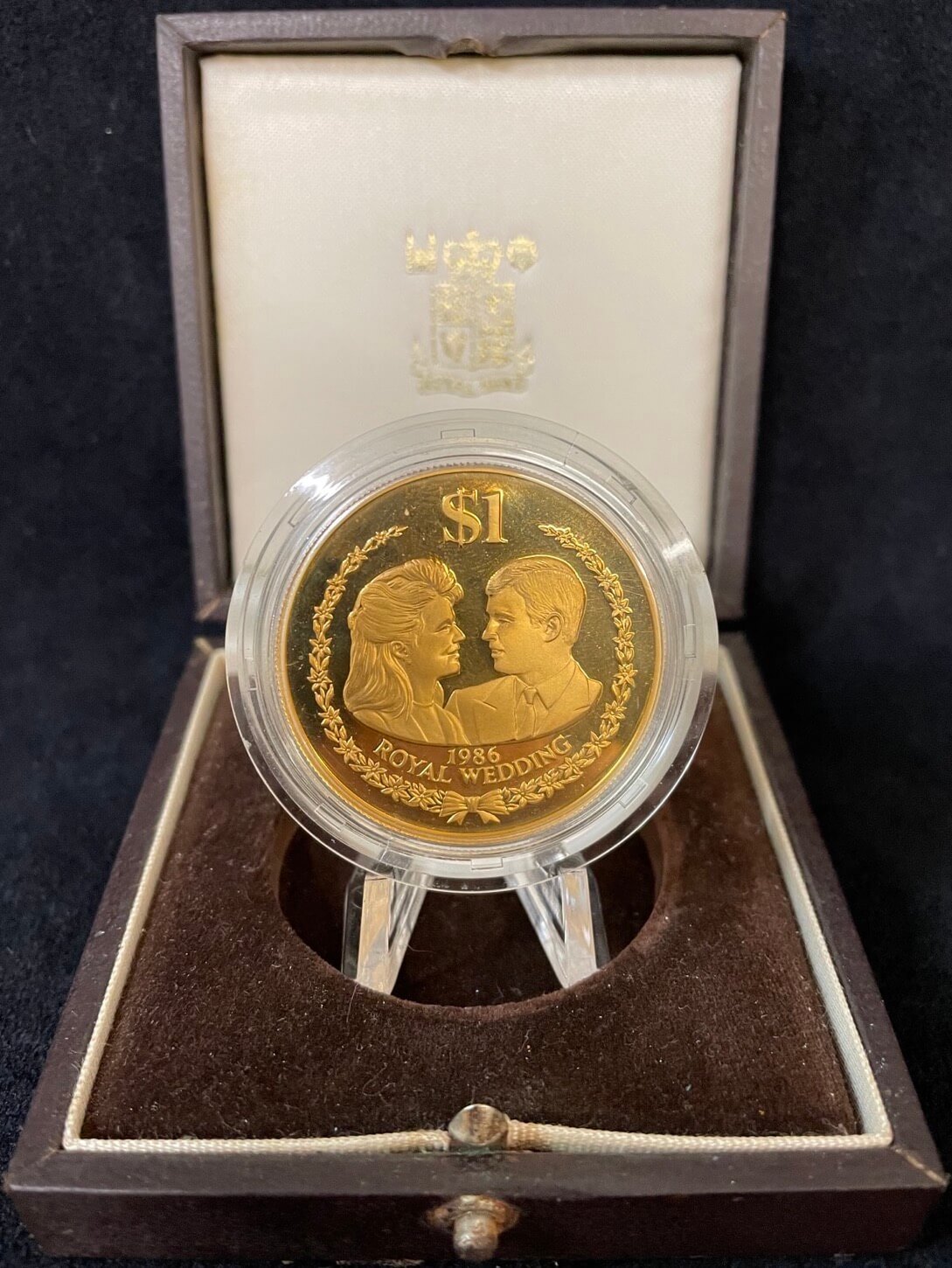 Cook Islands 1984 Gold One Dollar Proof Coin Royal Wedding KM# 32b FDC product image