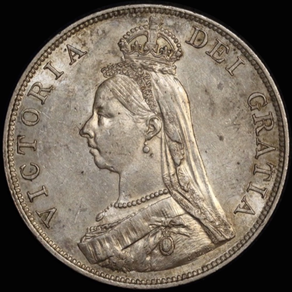 1890 Silver Double Florin Victoria S#3923 about Unc product image