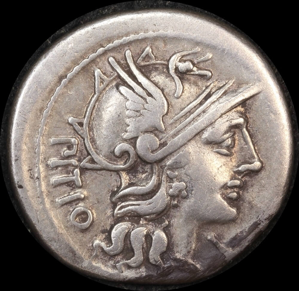 Ancient Rome (Imperial) 148 BC L. Sempronia Pitio Silver Denarius Dioscuri  Crawford 216/1 Very Fine product image