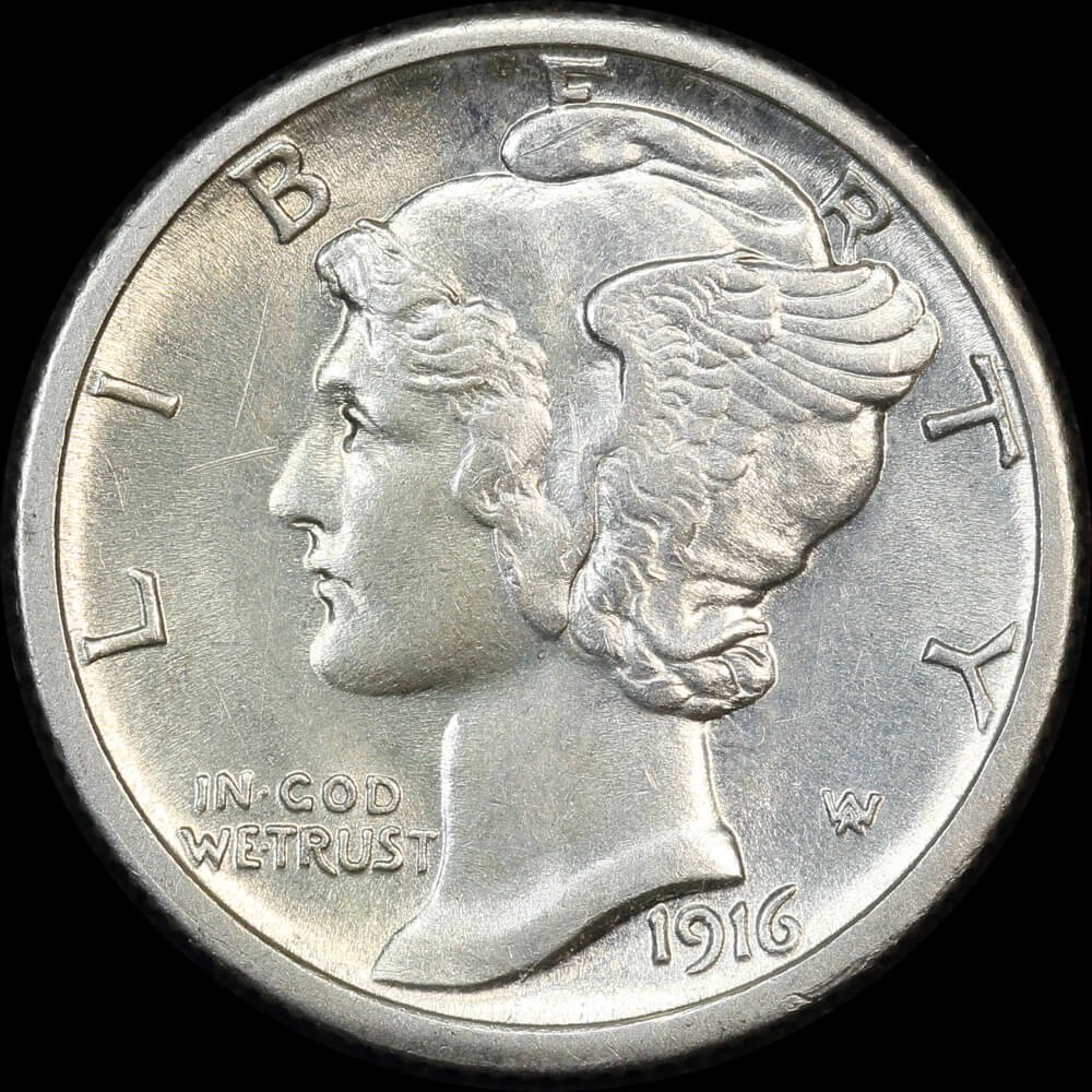 United States 1916-S Silver Dime KM# 140 Choice Uncirculated product image