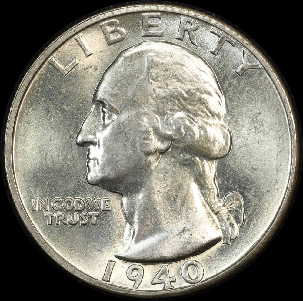 United States 1940 Silver Quarter KM# 164 Uncirculated product image
