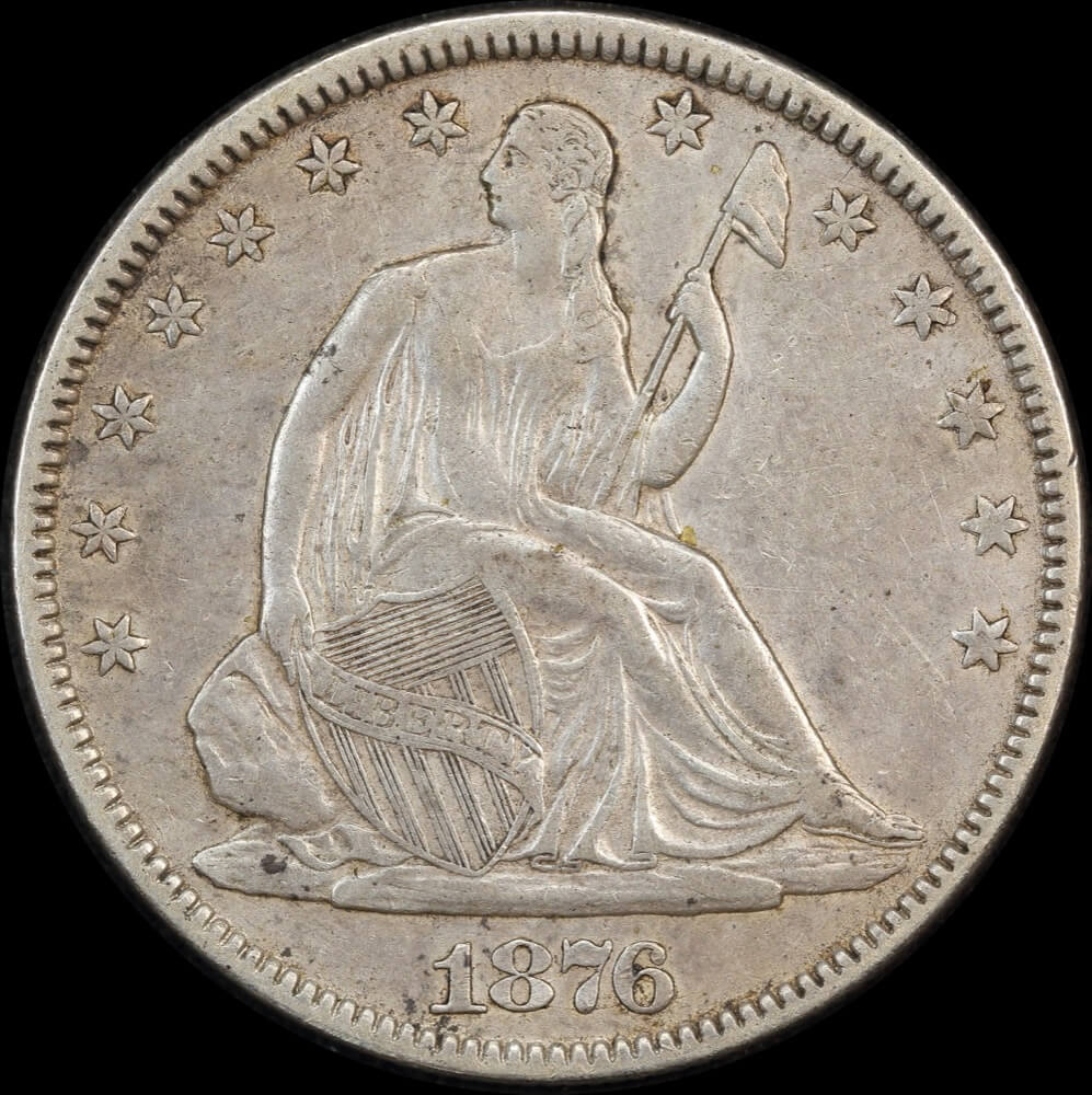 United States 1876 Silver Half Dollar KM# A99 good VF product image