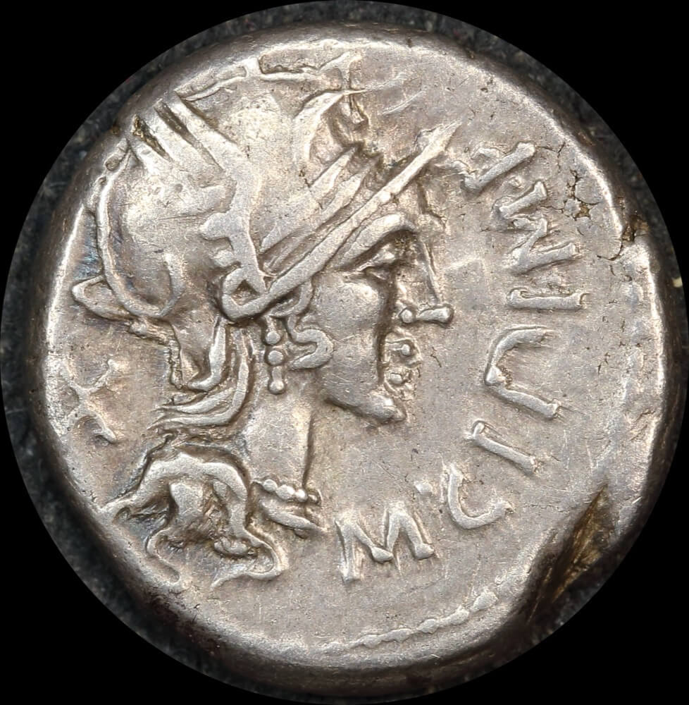 Ancient Rome (Republican) 115 ~ 114 BC M. Cipius Silver Denarius Victory RRC 289/1 good VF product image