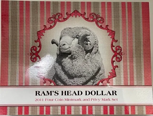 2011 Four $1 Coin Mintmark and Privy Mark Set Ram's Head product image