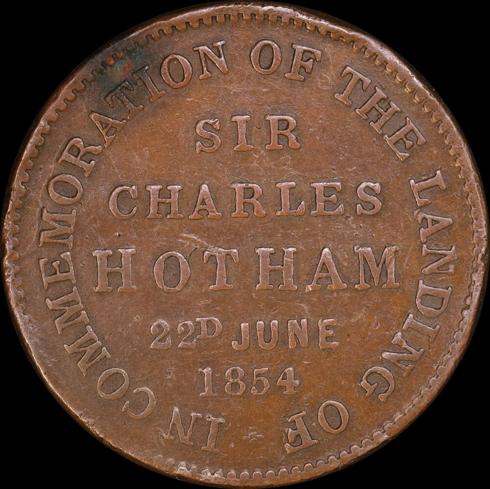 1854 James Nokes Copper Halfpenny Token A406 about VF product image