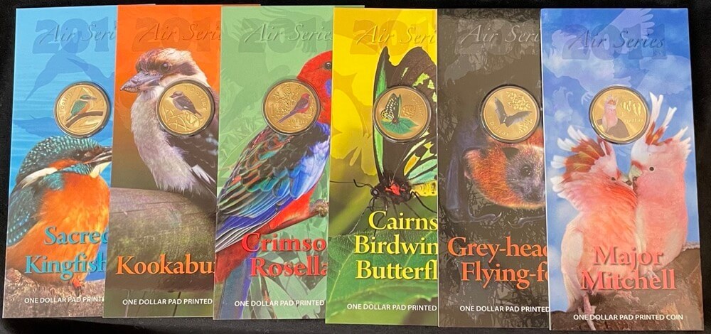2011 Air Series Set of 6 Carded One Dollar Coins Uncirculated product image