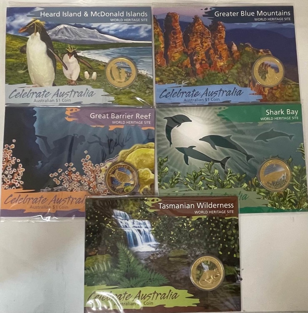 2010 One Dollar Unc 5 Coin Set Celebrate Australia product image