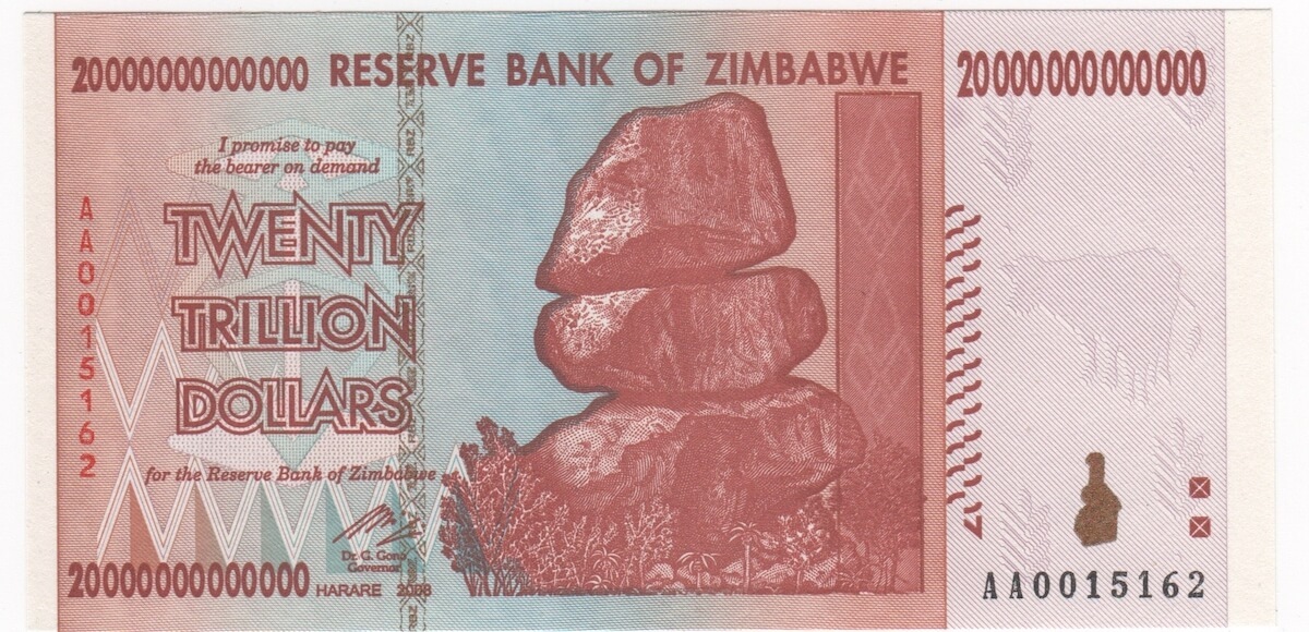 Zimbabwe 2008 20 Trillion Dollars P# 7 Uncirculated product image