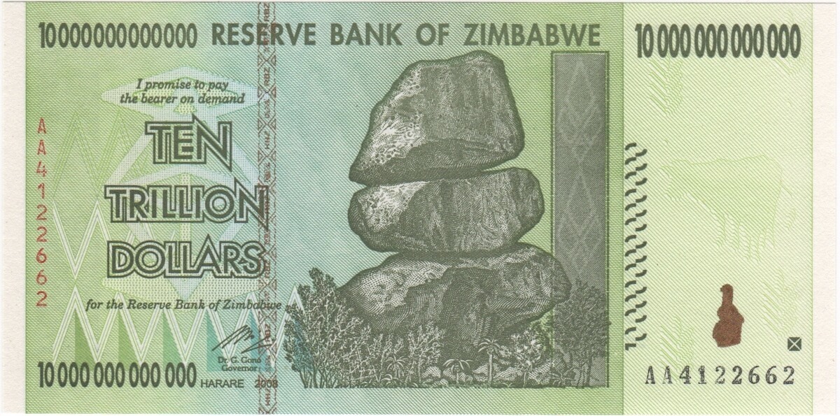 Zimbabwe 2008 10 Trillion Dollars P# 6 Uncirculated product image