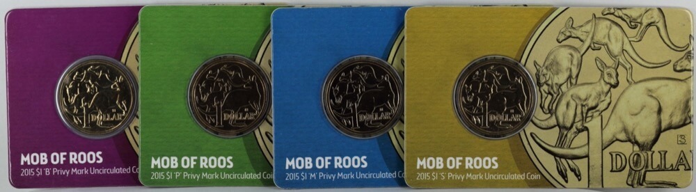 Set of 4 2015 ANDA Money Expo Privy Mark 1 Dollar Coins product image